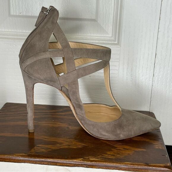 Alejandro Ingelmo Closed Pointed Toe Suede Leather Strappy Heels Size 36.5 / 6.5 - Picture 7 of 15